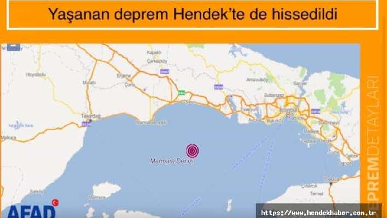 Yaşanan Deprem Hendek'te de hissedildi