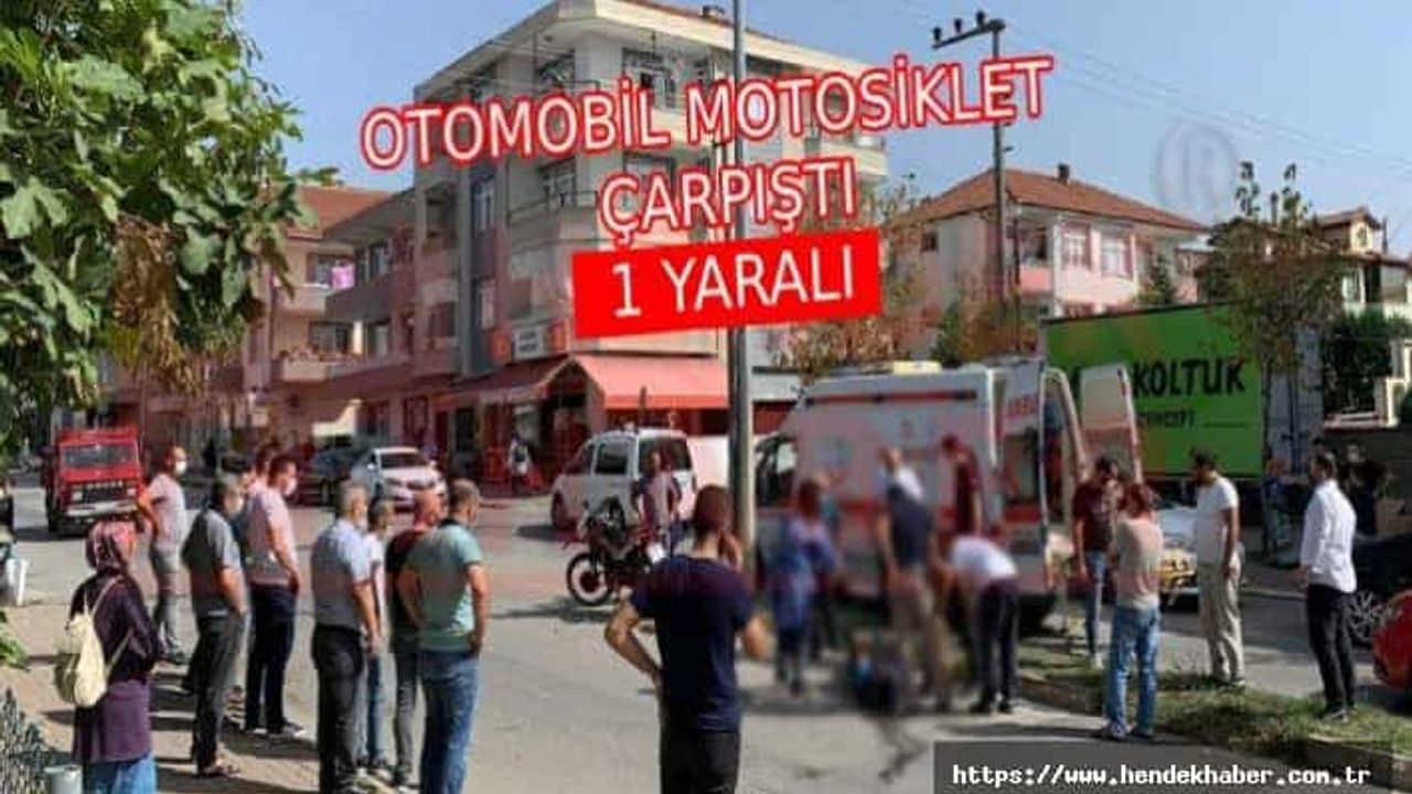 Hendek'te Seyir Halindeki Otomobille Motosiklet çarpıştı...