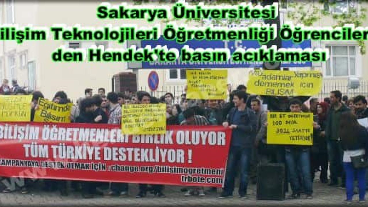 Sakarya Üniversitesi Bilişim Teknolojileri Öğretmenliği Öğrencilerin  den Hendek'te basın acıklaması