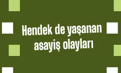 Hendek de yaşanan asayiş olayları