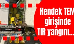 Hendek TEM girişinde TIR yangını…