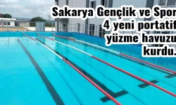 Sakarya Gençlik ve Spor 4 yeni portatif yüzme havuzu kurdu.