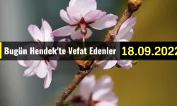 Bugün Hendek'te Vefat Edenler 18 - 09 - 2022