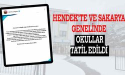 Hendek'te ve Sakarya Genelinde Okullar Tatil Edildi