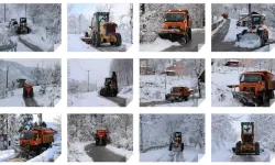Hendek'in Yüksek Kesimlerinde Karla Mücadele sürüyor...