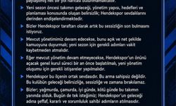 Hendekspor Taraftarlarından Yönetime Çağrı: "Belirsizlik Sona Ermeli"