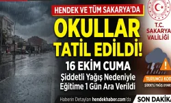 Hendek'te Okullar Tekrar Tatil Edildi