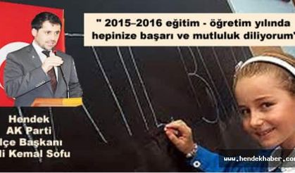 Verimli bir yıl olmasını temenni ediyorum