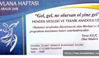 Hendek'te Mevlana Konulu Şiir ve Müzik Dinletisi