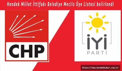 Hendek Millet İttifakı Belediye Meclis Üye Listesi belirlendi