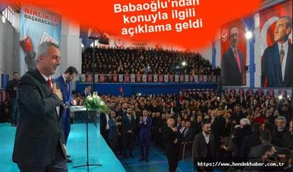 Babaoğlu’ndan konuyla ilgili  açıklama geldi