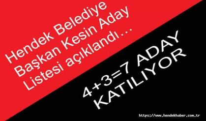 Hendek Belediye Başkan Kesin Aday Listesi açıklandı…