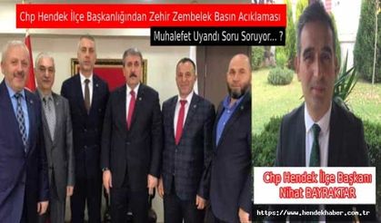 Chp Hendek İlçe Başkanlığından Zehir Zembelek Basın Açıklaması