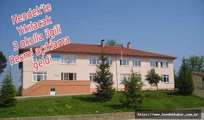 Hendek’te Yıkılacak Okullarla İlgili Resmi Açıklama Geldi