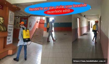 Hendek’te yer alan okullar sınav öncesinde dezenfekte edildi