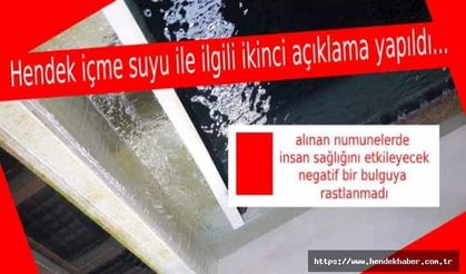 Hendek içme suyu ile ilgili ikinci açıklama yapıldı...
