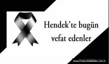Bugün Hendek'te Vefat Edenler 15.09.2020