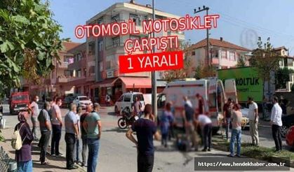 Hendek'te Seyir Halindeki Otomobille Motosiklet çarpıştı...