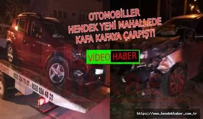Hendek Yeni Mahalle de İki otomobil çarpıştı 2 yaralı…