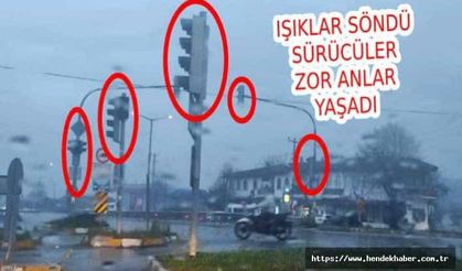 Hendek ışıkları söndü, sürücüler zor anlar yaşadı…