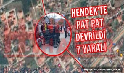 Hendek’te pat pat devrildi… 7 yaralı vatandaş yola savruldu…