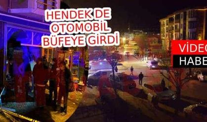 Hendek de aşırı süratli otomobil büfeye girdi