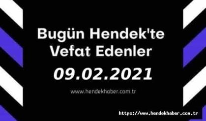 Bugün Hendek'te Vefat Edenler 08 - 02 - 2021