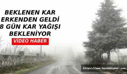 Hendek güne kar yağışıyla uyandı…