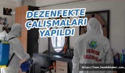Hendek de dezenfekte çalışması yapıldı