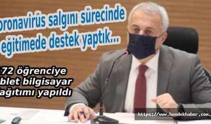 Hendek’te eğitime destek amacıyla 172 öğrenciye tablet bilgisayar dağıtımı yapıldı