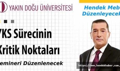 Hendek'te "YKS sürecinin kritik noktaları" konulu seminer düzenlenecek…