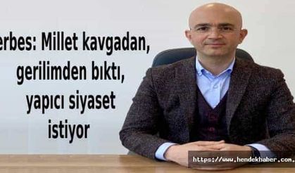 Serbes: Millet kavgadan, gerilimden bıktı, yapıcı siyaset istiyor