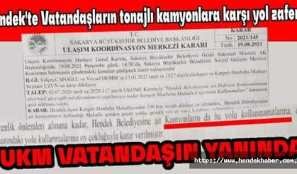 Hendek'te Vatandaşların tonajlı kamyonlara karşı yol zaferi...