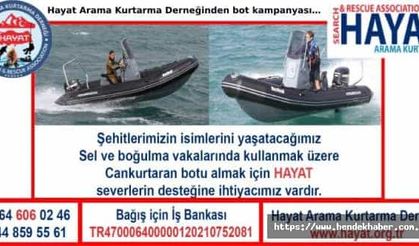 Hayat Arama Kurtarma Derneğinden bot kampanyası…