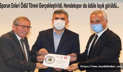 Sporun Enleri Ödül Töreni Gerçekleştirildi, Hendekspor da ödül layık görüldü...