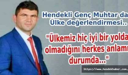 Hendekli Genç Muhtar dan Ülke değerlendirmesi..