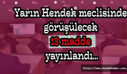 Yarın Hendek meclisinde görüşülecek 13 madde yayınlandı...