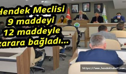 Hendek Meclisi 9 maddeyi 12 maddeyle karara bağladı…