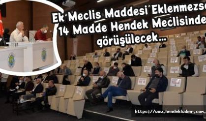Ek Meclis Maddesi Eklenmezse 14 Madde Hendek Meclisinde görüşülecek…