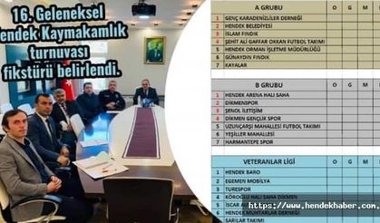 16. Geleneksel Hendek Kaymakamlık turnuvası fikstürü belirlendi.