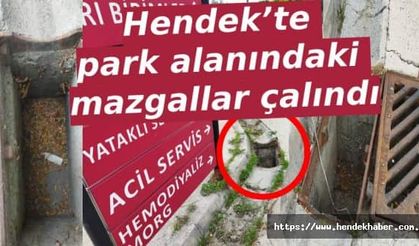 Hendek’te park alanındaki mazgallar çalındı
