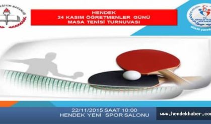 24 Kasim'da masa tenisi turnuvası düzenlenecek