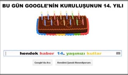 Bu Gün Google'nin Kuruluşunun 14. Yılı