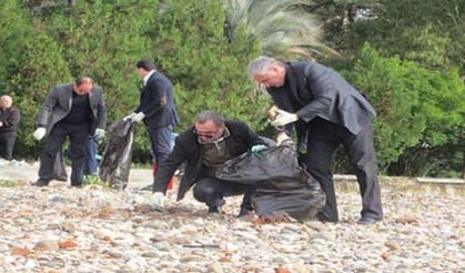 Cumhurbaşkanı çöp topladı