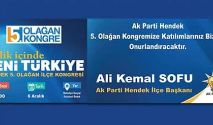 Hendek Ak Parti Bakan İslam'la kongreye gidiyor