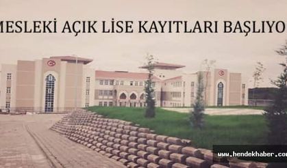 Hendek'te Mesleki Açık Lise Kayıtları Başlıyor