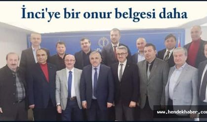 İnci'ye bir onur belgesi daha