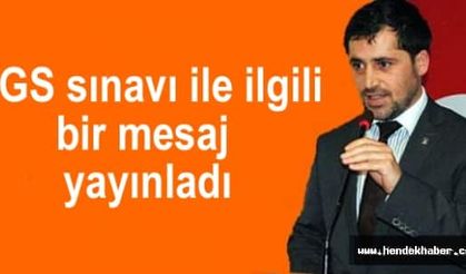 YGS sınavı ile ilgili  bir mesaj  yayınladı