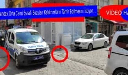 Hendek Orta Cami Esnafı Bozulan Kaldırımların Tamir Edilmesini İstiyor…