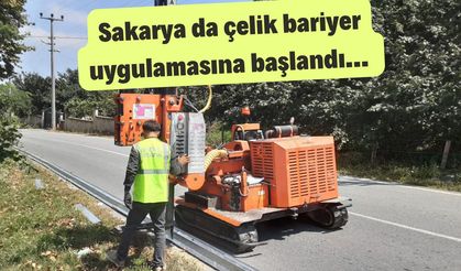 Sakarya da çelik bariyer uygulamasına başlandı…